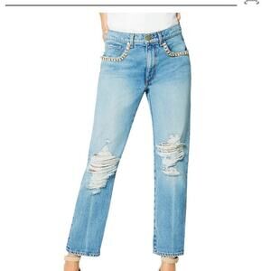 Ramy Brook Elle Distressed Embellished Jean NWT Size 27 VINWA